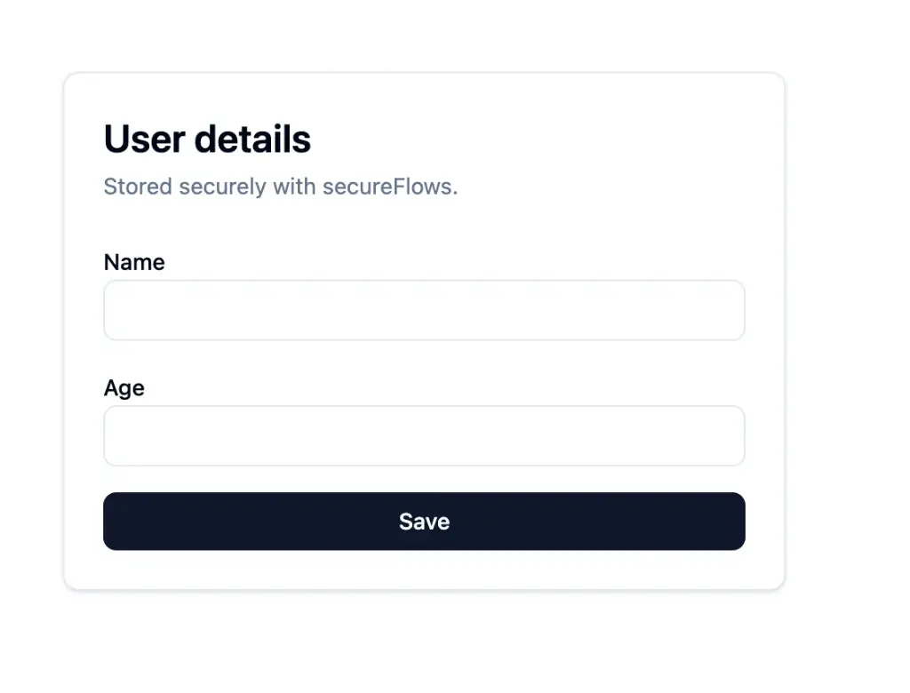 Working app form after successful secureFlows sign-in